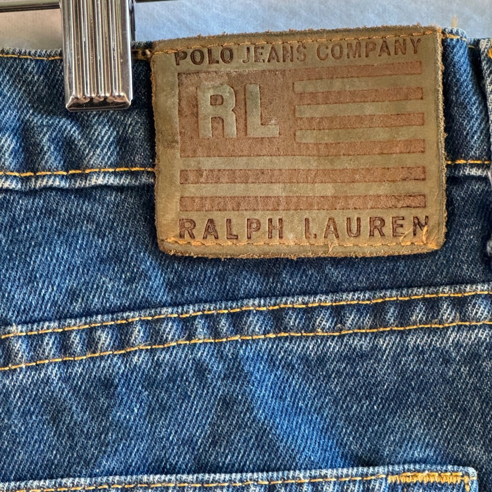 Vtg Polo Jeans Ralph Lauren Mens Relaxed Denim Blue Medium Wash 38x32 90s Y2K - Picture 5 of 12